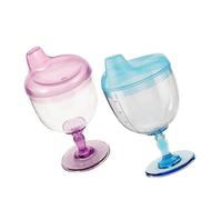HONITANO 2 pièces Verres Incassables Garçon Fille Gobelets Transparents Colorés Antichoc Apprentissage sans Fuite pour Jus Lait Yaourt Goûter Garçon Fille