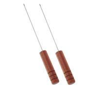 HONITANO 2 Pièces Worm Bait Needle Tool with Wooden Handle Stainless Steel Fishing Baiting Needle for Threading Worms and Hook Maintenance and Secure Grip for Carp Fishing