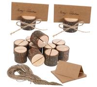 HONITANO 20 Ensembles Lot de Porte Cartes pour Mariage et Supports de Numéros de Table et Porte Mémos avec Cartes Blanches et Corde Jute Décor Automnal Polyvalent