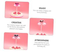 HONITANO 20 Pièces Décoration Cupcake Cœur PU pour Gâteau Set Inserts Colorés Aléatoires pour Anniversaire et Fêtes Couleur Aléatoire