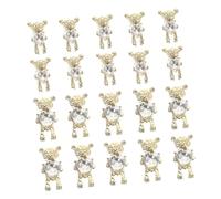 HONITANO 20 pièces Décorations Ongles Ours Métalliques Dorés DIY Adornements Manucure Fille Accessoires Nail Art Déformation