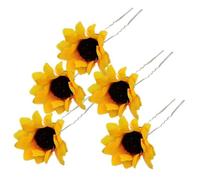 HONITANO 20 Pièces Épingles à Cheveux Tournesol Simulé Pinces U Tissu Fleur Marguerite pour Chignon Accessoires Cheveux Décoratifs pour Femmes et Filles pour Fêtes et Occasions Spéciales