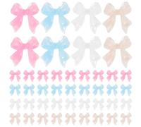 HONITANO 200 Breloques pour Ongles en Résine 3D Nœuds Noeud 4 Tailles 50 Pièces Chacune Accessoires Nail Art DIY Décorations Manucure pour Fêtes et Salons