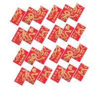 HONITANO 24pièces Enveloppes Rouges pour Nouvel An Chinois avec Caractères Dorés Thème Année du Serpent Symbole Feng Shui pour Fête du Printemps
