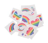 HONITANO 24pièces Lot De Tatouages Temporaires Arc-ciel Pour Corps Autocollants Visage Colorés Avec Motifs Dégradés Accessoires De Fête Diy