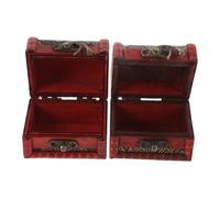 HONITANO 2pcs Coffres à Trésor en Bois Style Chinois Vintage, Boîtes à Bijoux Élégantes et Rustiques pour Décoration Maison et Rangement Bijoux