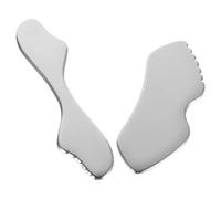 HONITANO 2pièces Lot de Outils Gua Sha pour Visage Corps Acier Inoxydable Grattoir Facial et Masseur de Tension Musculaire pour Cou le Menton S Bras