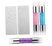 HONITANO 3 ensembles Kit de Double Tête Silicone pour Nail Art Manucure DIY avec Grattoir et Plaques de Motifs Accessoires Décoration Ongles pour Création Personnalisée