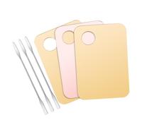 HONITANO 3 Palettes de Maquillage Transparentes Roses et Dorées avec Spatules en Argenté Plateau Mélangeur pour Fond de Teint et Fard à Paupières Outil Cosmétique Polyvalent pour