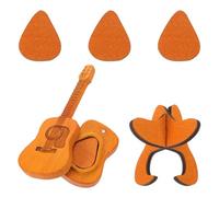 HONITANO 3 Pièces Boîte à Médiators Bois avec Support Stable et Rangement pour Guitare Acoustique Basse Électrique Ukulélé Organisateur Compact pour Musicien avec Accès Rapide Aux Médiators