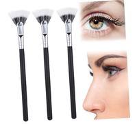 HONITANO 3 pièces Brosse à Cils Éventail Pinceaux de Maquillage Biseautés pour Mascara Entretien et Séparation des Cils Fibres Fines et Denses Outil Multifonction pour Extensions et