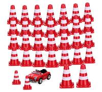 HONITANO 30 pièces Cônes de Construction Miniatures Panneaux de Circulation Rouges pour Apprentissage Sécurité Routière et Activités Ludiques