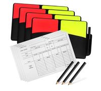 HONITANO 4 Ensembles Costume de Carton Rouge et Jaune kit d'arbitre Sportif -Ball Trousses Arbitre cartons Rouges et Jaunes PVC