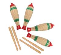 HONITANO 4 Ensembles Jouets Musicaux Bois pour Garçon Fille Instrument de Percussion Guiro Abs avec Baguette Amélioration Coordination Main Œil et Développement des Compétences Motrices