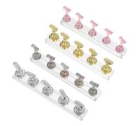 HONITANO 4 Ensembles Support Magnétique pour Faux Ongles Réutilisables avec Base Ajustable Présentoir Nail Art Élégant pour Pratique et Exposition Salon ou Atelier