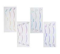 HONITANO 4 feuilles Autocollants Doubles Paupières Étoiles Holographiques Argentés Stickers Eye-liner Temporaires pour Femmes et Maquillage Halloween Fête Polyvalentes