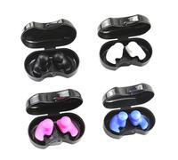 HONITANO 4 Paires de Bouchons d'Oreilles de Natation Étanches en Silicone Réutilisables pour Adultes et Garçon et Filles Conception Spiralée Ergonomique Multi-Couleurs pour Natation