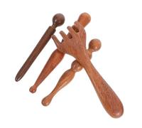 HONITANO 4 Pièces Bâtons de Massage Acupression pour Pied Visage Cou Dos Outils de Réflexologie Thaï Soulagement Tension Musculaire Naturels et Ergonomiques