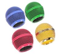HONITANO 4 pièces Bonnet Microphone Remplacement pour Mic avec Design Vibrant Or Rose Vert Bleu Accessoire Pratique pour Musiciens et Performances