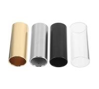 HONITANO 4 pièces Diapositives Métalliques pour Guitare Électrique et Acoustique Diapositives Doigt Métal pour Blues Country Jazz Accessoires de Slide Guitare avec Finitions Or Noir