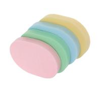 HONITANO 4 pièces Éponges Faciales Comprimées Lot de Couleurs Pastel Ovale Portable Absorption pour Nettoyage Quotidien et Démaquillage Outil Doux Exfoliation pour Peau Sensible
