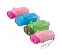 HONITANO 4 pièces Lampe Torche Manivelle Portable Garçon Fille Forme de Cochon Petite Lampe Poche Multifonction Pratique pour Camping et Extérieur Couleurs Aléatoires Couleur Aléatoire