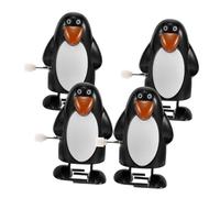 HONITANO 4 pièces Lot de Jouets à Remonter Pingouins Miniatures Noël Figurines Mécaniques Plastique Jouets Interactifs Festifs pour Fêtes Hiver et de Noël