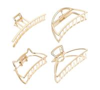HONITANO 4 Pièces Lot de Pinces Cheveux Griffe de Zinc Clips Incurvés Durables pour Queue de Cheval Adaptés Cheveux Longs Courts Épais Usage et Occasions