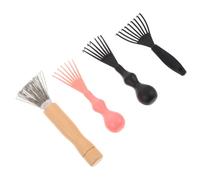 HONITANO 4 Pièces Outil de Nettoyage Peigne à Cheveux Mini Brosse Anti-poussière et Poils Griffe Râteau pour Entretien et Protection des Brosses Accessoire Multifonction pour Peignes et