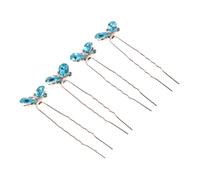 HONITANO 4 pièces U-shape Rhinestone Butterfly Hairpin Set Lightweight Bridal Hair Fork Accessories For Women Secure And Elegant Hair Bun Stick Minimalist Design
