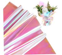 HONITANO 40 feuilles Papier Cellophane Irisé Papier Emballage Coloré pour Bouquets Bonbons et Loisirs Artistiques Film Transparent Fleuriste pour Cadeaux Mariage et Décoration
