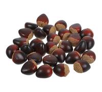 HONITANO 40 Pièces Décorations Noix Artificielles Réalistes Simulacre de Châtaignes Faux Noix pour Décoration de Table Accessoires Photo pour Cuisine et Fête