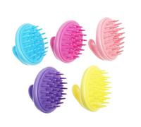 HONITANO 5 pièces Brosse Silicone Massage Chevelu pour Shampooing et Nettoyage Tête Brosse Exfoliante Souple pour Massage Cheveux et Soin Du Scalp