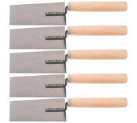 HONITANO 5 pièces Lot Truelles à Plâtre Inoxydables avec Manche Bois Racloir Putty Cutter Résistant pour Maçonnerie Lissage et Finition Murale Outils de Construction Polyvalents