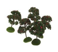 HONITANO 5 Pièces Mini Fake Apple Trees for Table Accessory Plastic Model Train Trees for Micro Landscape DIY Decoration Moss and Fruit Design
