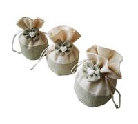 HONITANO 5 pièces Pochon Toile de Jute Épaisse avec Cordon Tressé Lot de pour Rangement Artisanal Bijoux et de Mariage Petit pour et Voyages