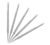 HONITANO 5 Pièces Poussoir à Cuticules Acier Inoxydable Double Embout Outil de Manucure Ergonomique pour Retrait des Peaux Mortes Nettoyage Précis des Ongles pour Usage Professionnel et