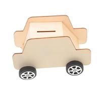 HONITANO 5 Pièces Tirelire Bois Voiture à Décorer Boîte à DIY pour Garçon Fille Cadeau Anniversaire Garçon Fille Coffret Change Euros Modèle Voiture à Peindre