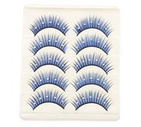 HONITANO 5paires Lot De Extensions De Cils Colorés Avec Pierre De Cristal Faux Cils Bleus Pour Festival Et Cosplay