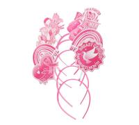 HONITANO 5pièces Breast Cancer Awareness Headbands Lightweight Ribbon Hair Hoops for Women International Breast Cancer Day Party Decorations and Photo Props