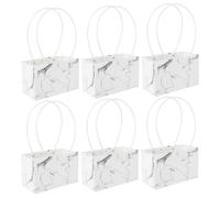 HONITANO 6 Pièces Cadeau pour Fleurs Papier Kraft Étanche Panier Portable pour Bouquet Cadeau Fleuriste et Pliable et Décoration Couleur Aléatoire
