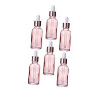 HONITANO 6 pièces Flacons Compte Gouttes Rechargeables Verre Rose Pêche avec Anneau Doré pour Huiles Essentielles Cosmétiques Liquides et DIY Parfum