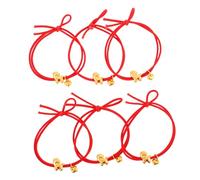 HONITANO 6 Pièces Hair Elastics Stretchy Ponytail Holders For Women No Damage Hair Ties Comfortable Elastic Bands Chinese Year