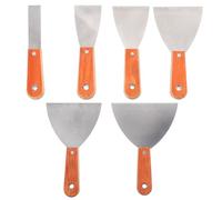 HONITANO 6 pièces Kit Couteaux à Mastic avec Manche Bois Lames Polies et Portables Truelle Multi-usages pour Décoration Maison Grattoir et Racloir pour Enduit et Peint Outils Pratiques