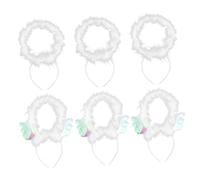 HONITANO 6 Pièces Lot De Bandeaux Halo Ange Avec Plumes Pour Cheveux Accessoire De Déguisement Et Cosplay