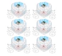 HONITANO 6 Pièces Lot de Boîtes à Bonbons Forme de Carrosse Cœur Boîtes Décoratives Européennes pour Mariage à Friandises pour Cadeaux Invités Décoration de Table Romantique