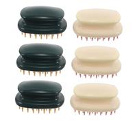 HONITANO 6 Pièces Lot de Brosses Massage Chevelu Plastique avec Poils Doux Tpr Exfoliant Antipelliculaire pour Shampooing Usage Humide et Sec Convient à Tous Types de Cheveux