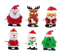 HONITANO 6 Pièces Lot de Jouets à Remonter Père Noël Cartoon pour Garçon Fille Jouets de Noël Réutilisables pour Fête Développement Coordination Main Œil Mini Matériau Sûr et