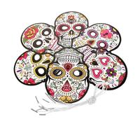 HONITANO 6 Pièces Masques Papier Day Of The Dead Décoration Fête Morts Masque Crâne Mexicain pour Carnaval Halloween Cosplay et Spectacles