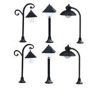 HONITANO 6 pièces Miniature Street Lamp Set Small Decorative Landscape Lamps with Varied Designs for Model Villages and Educational Toys